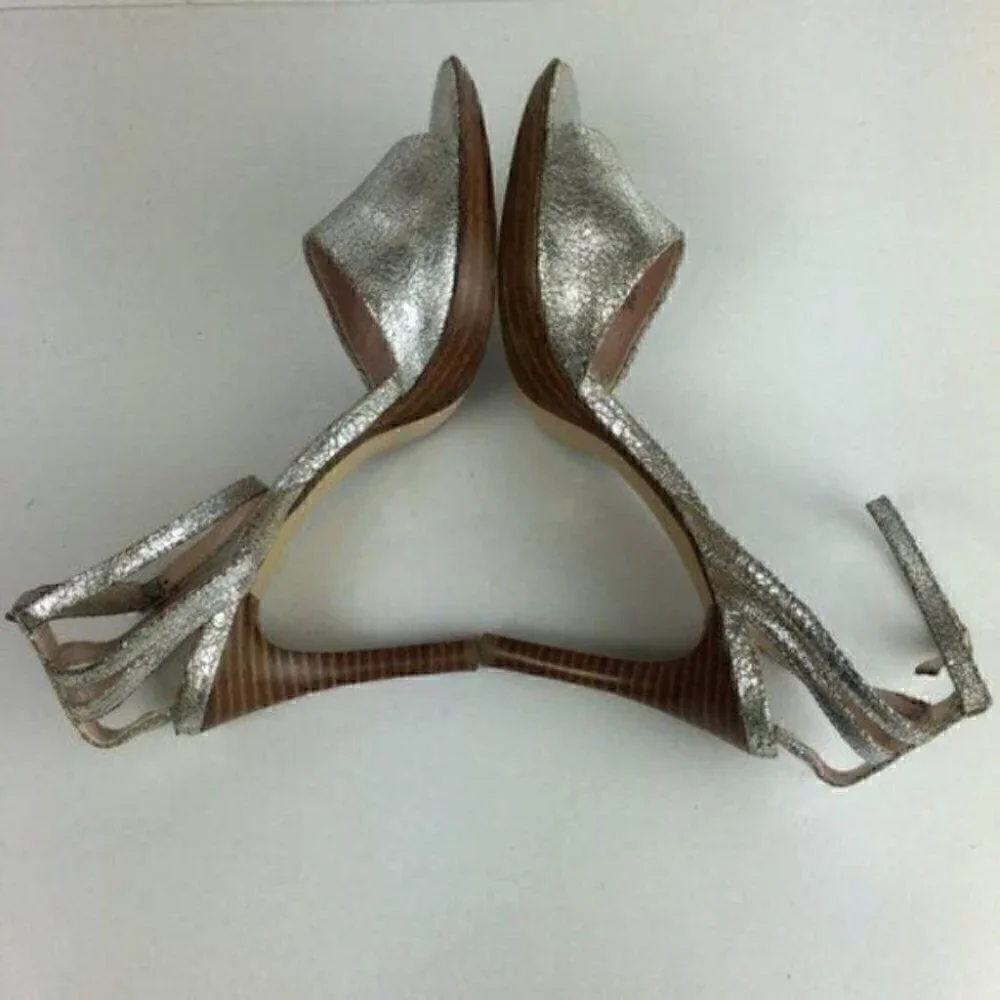 Nine West Heels Size 8 Nwmagnar Crackled Leather